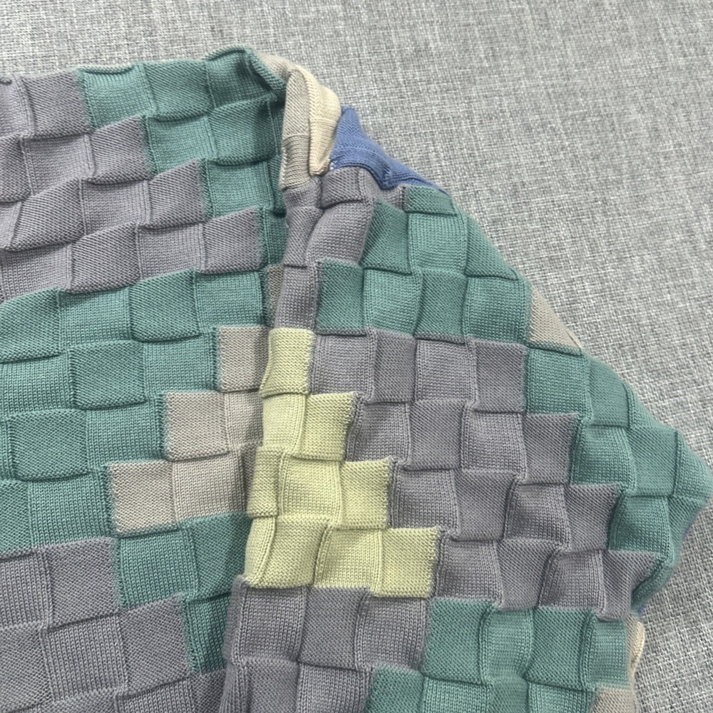Vtg Tundra Canada Sweater M Geometric 3D Knit Multicolor Mens Cosby Hip Hop - Picture 5 of 9